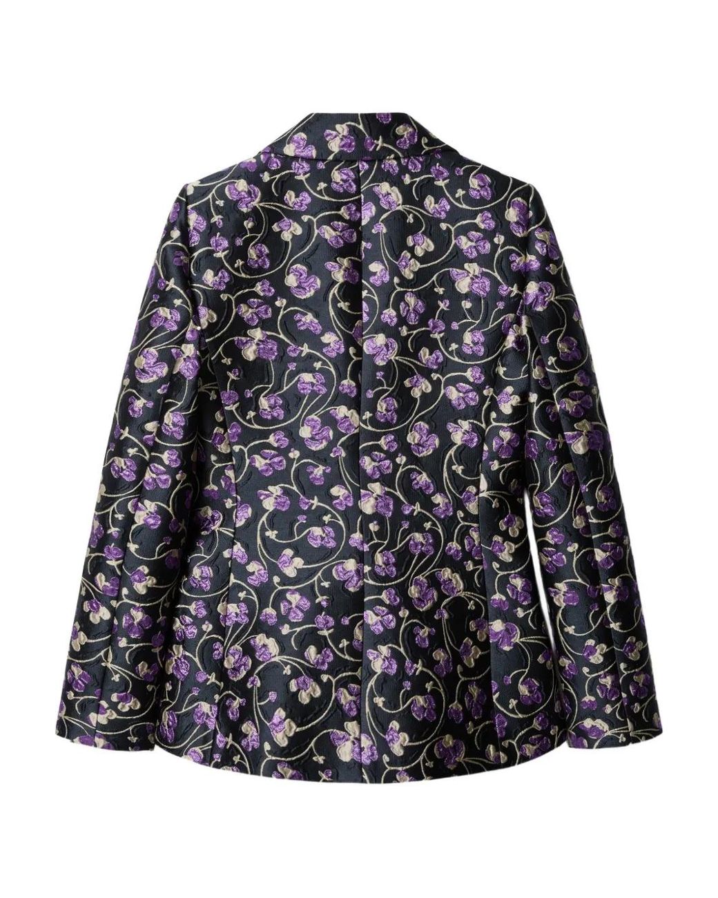 LaDoubleJ Black Jacquard Floral Blazer