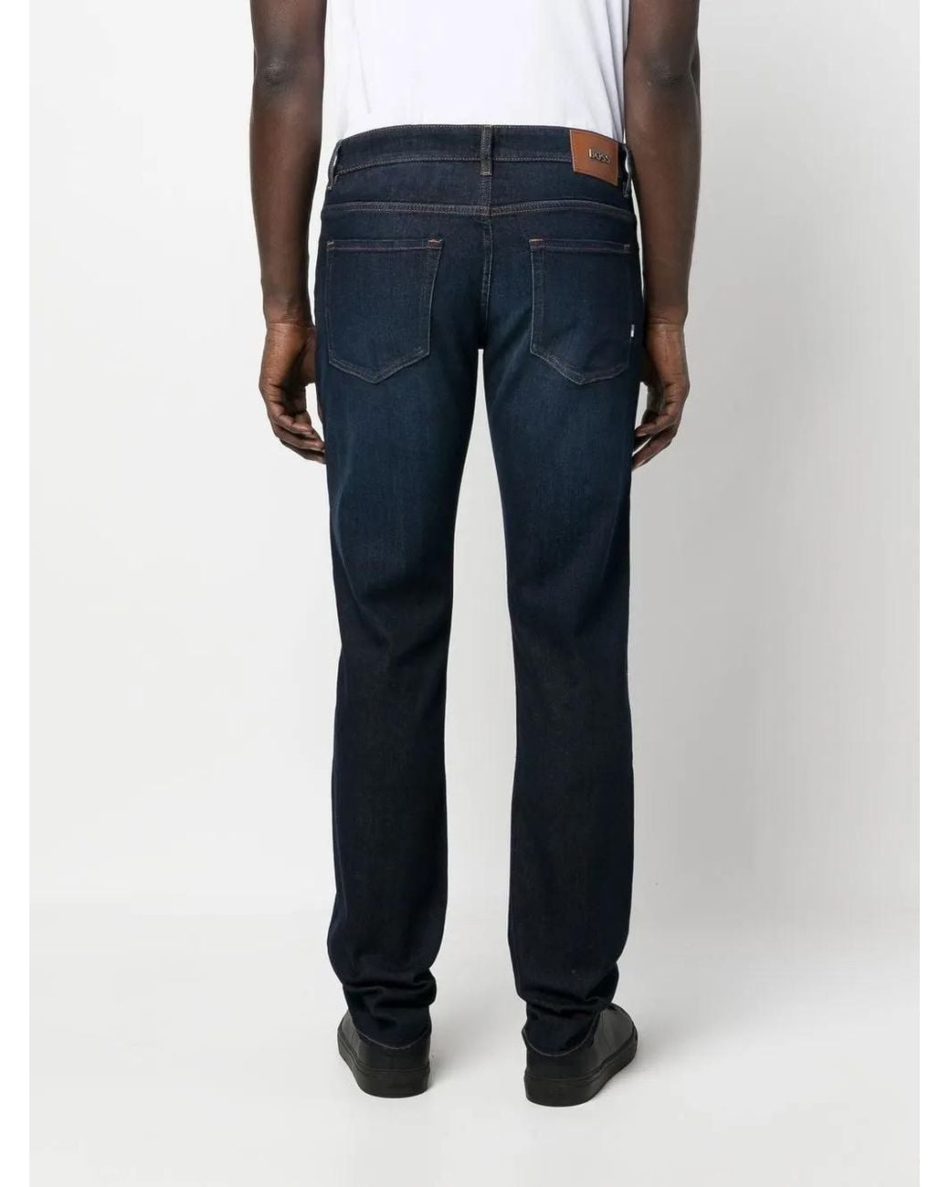Boss Blue Boss Washed Straight-leg Jeans for men