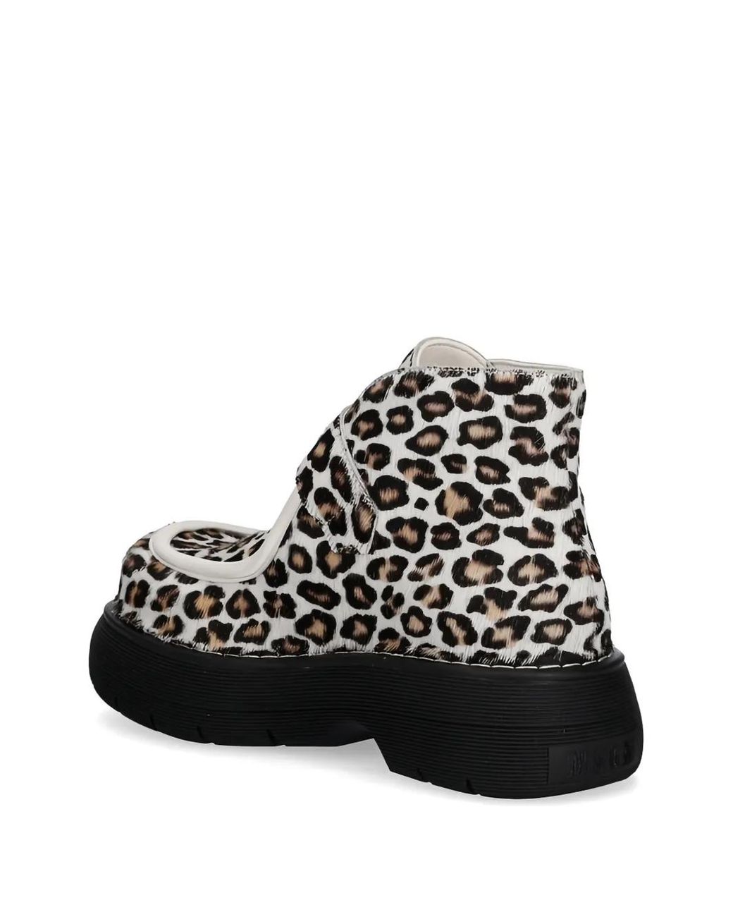 MSGM Black Buckle Leopard-Print Boots