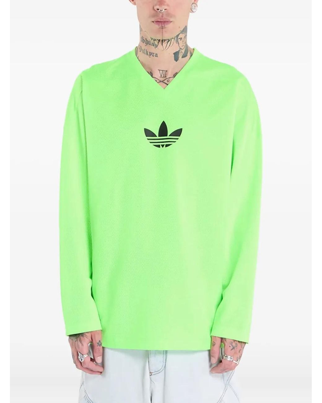 Adidas Green Adicolor Mesh T-Shirt for men