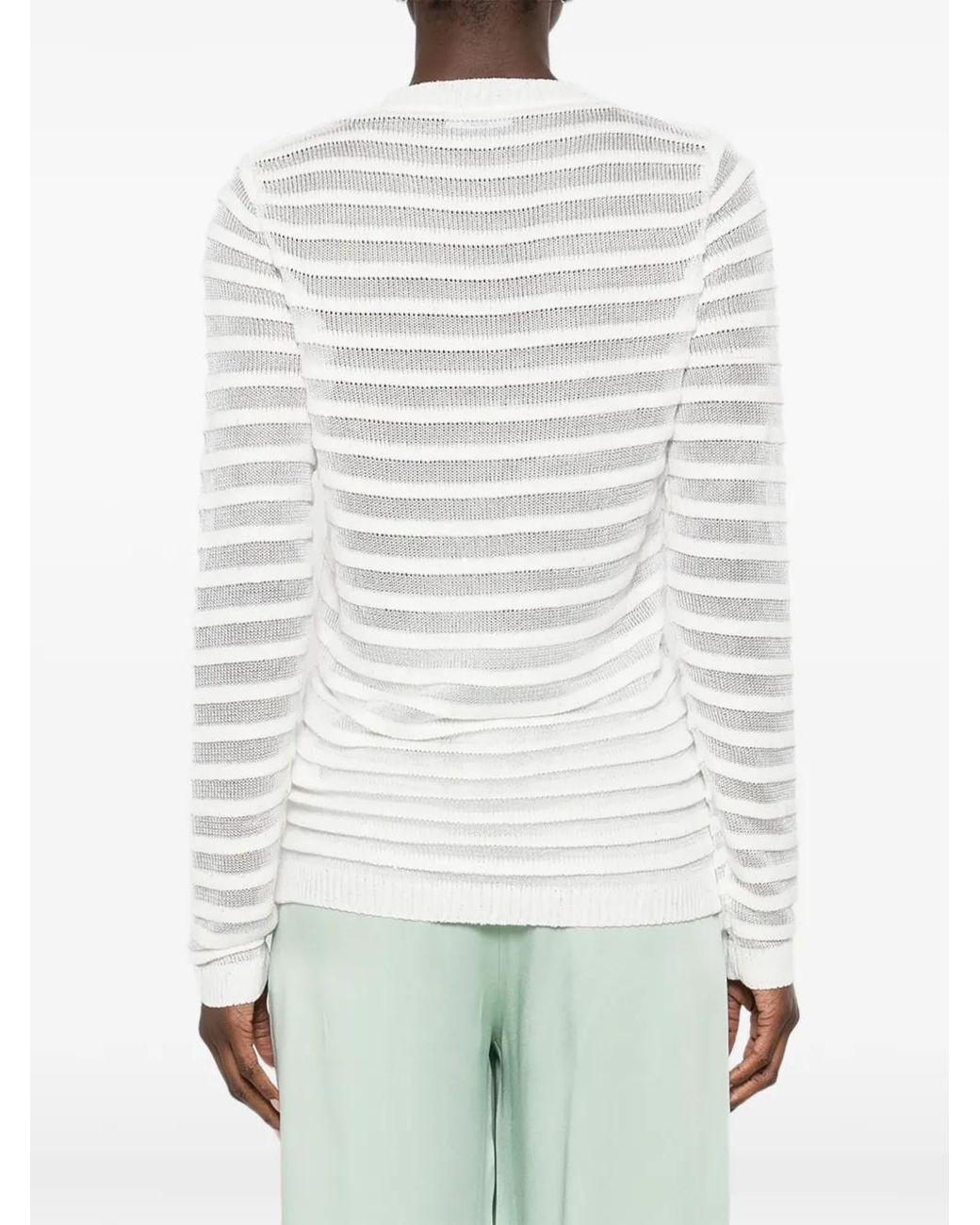Fabiana Filippi White Sequin-Embellishment Sweater