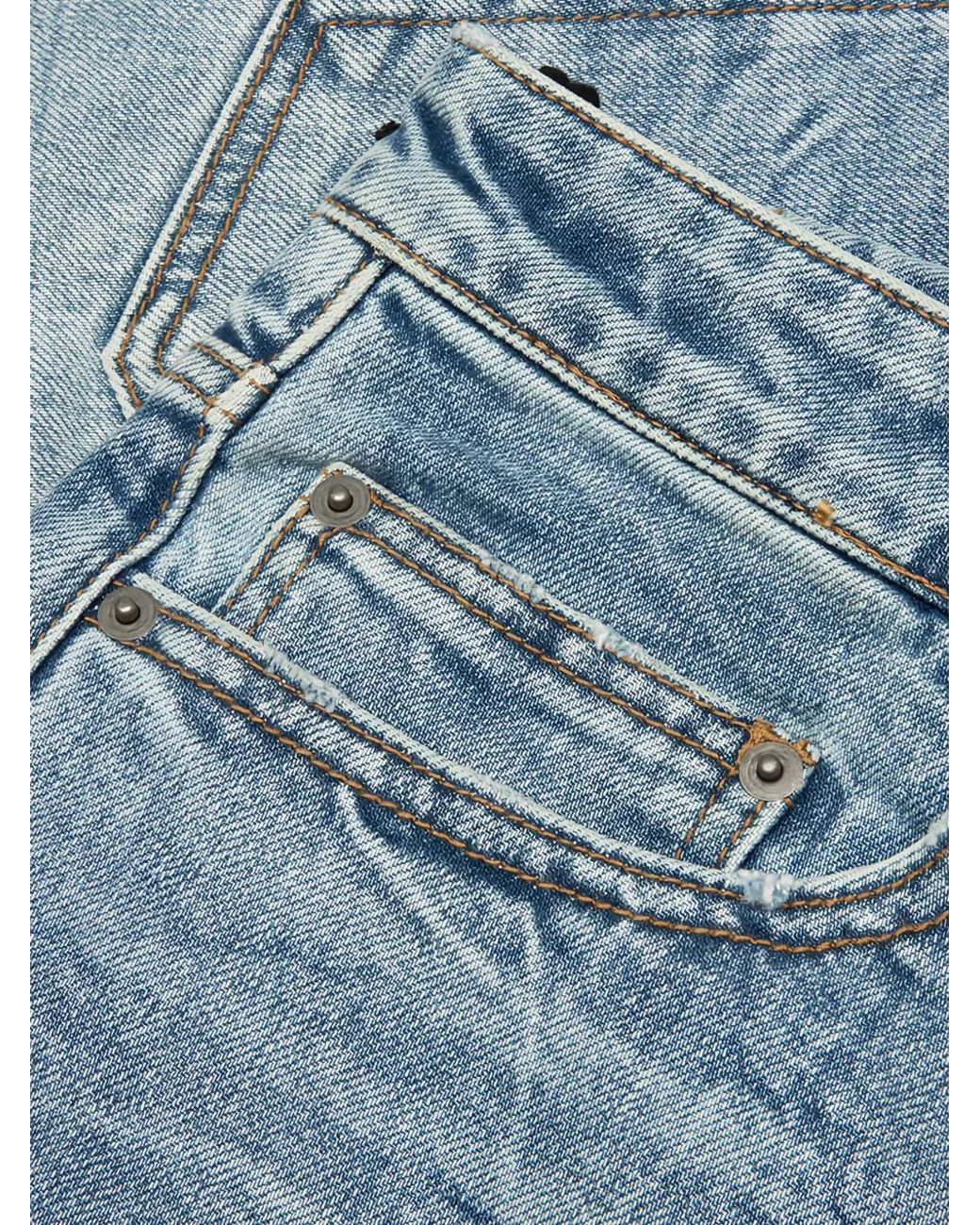 Ksubi Blue Chopper Raw-Cut Shorts for men