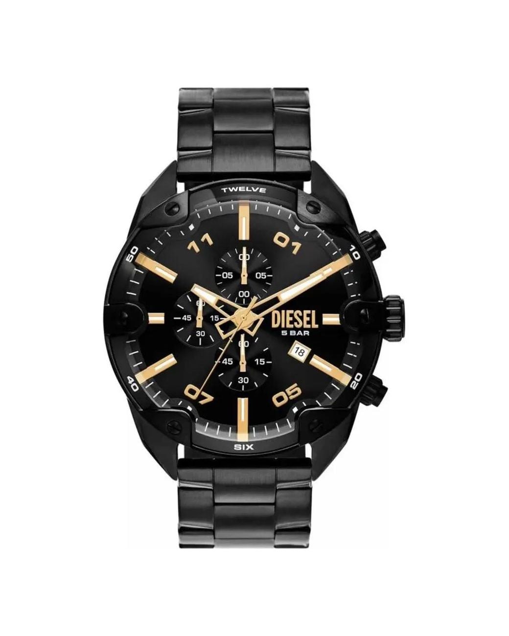 DIESEL Black Spiked Chronograph 57Mm Watch for men