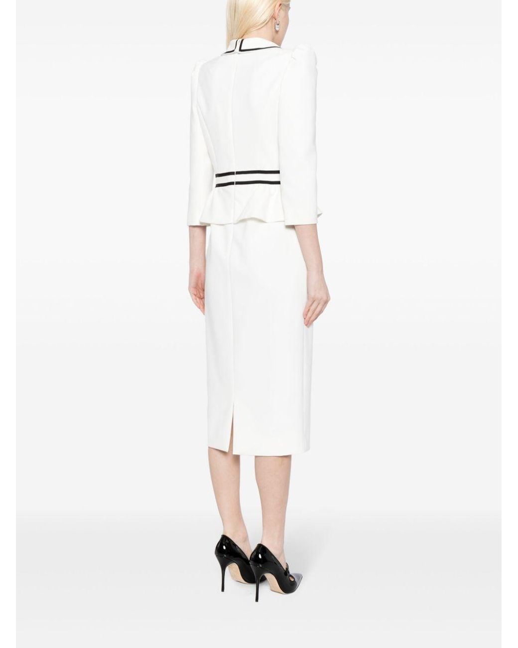 Jenny Packham Panache midi pencil dress - White