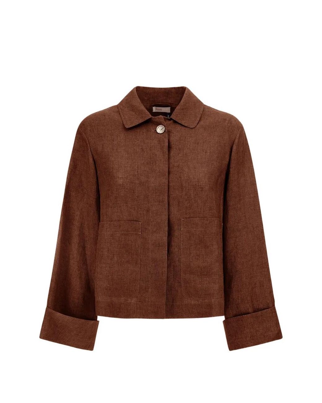 Herno Brown Resort Linen Jacket