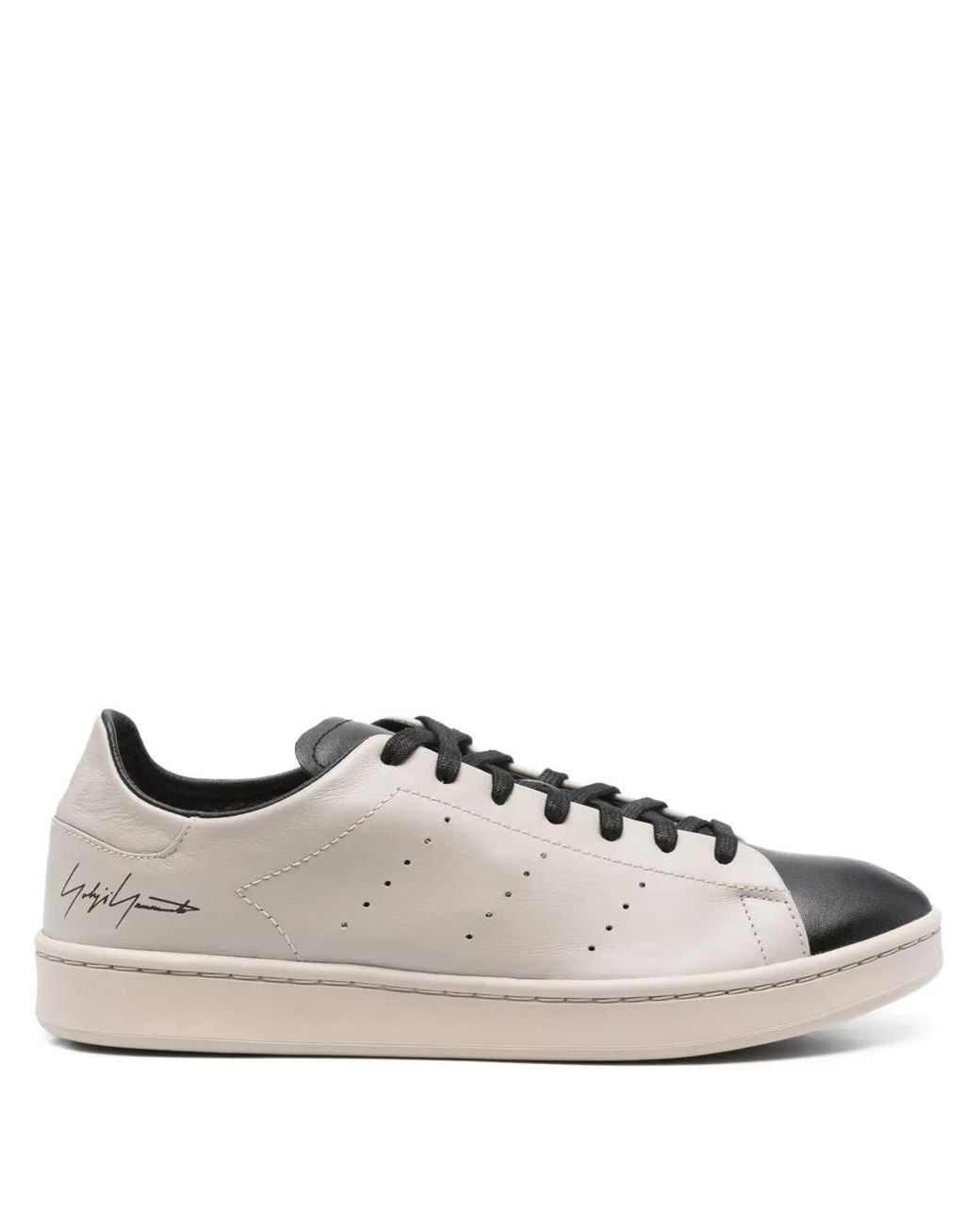 Y-3 Gray Superstar Leather-Panelled Sneakers