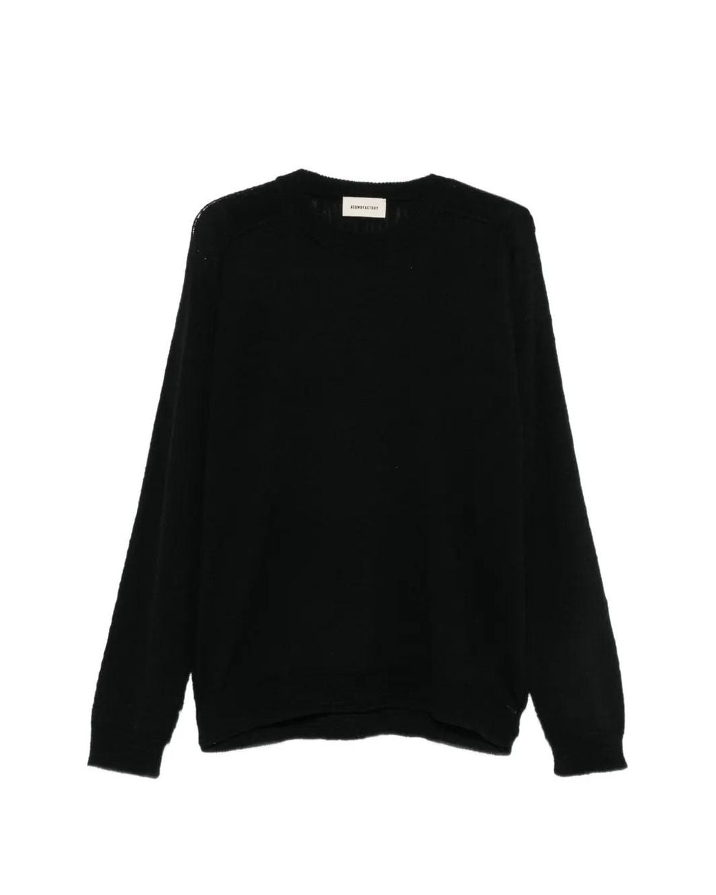 Atomo Factory Black Crew-Neck Long-Sleeve Sweater for men