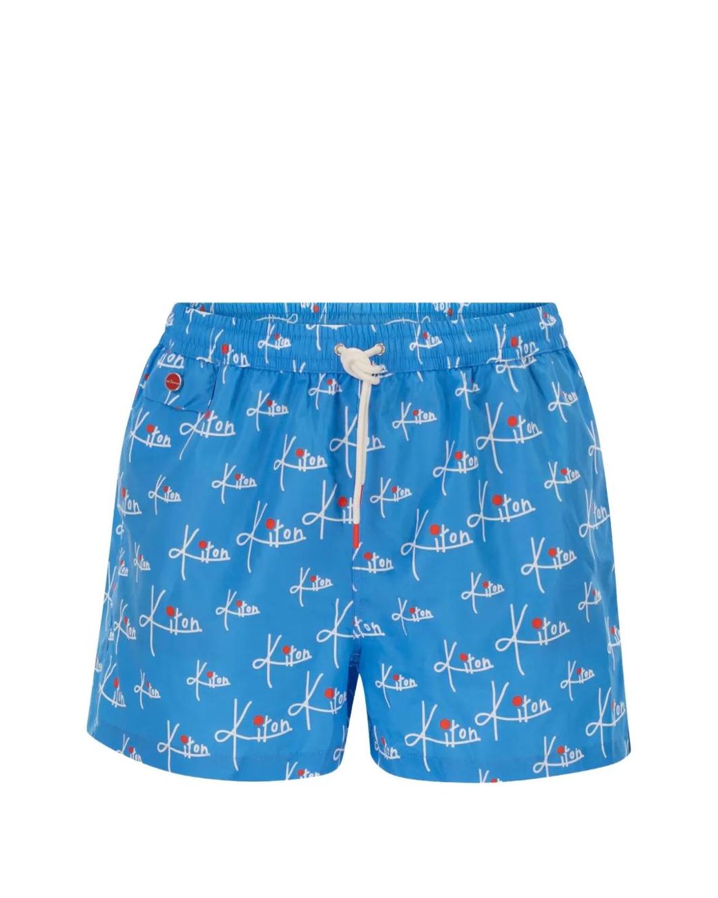 Kiton Blue Patterned Swim Shorts for men