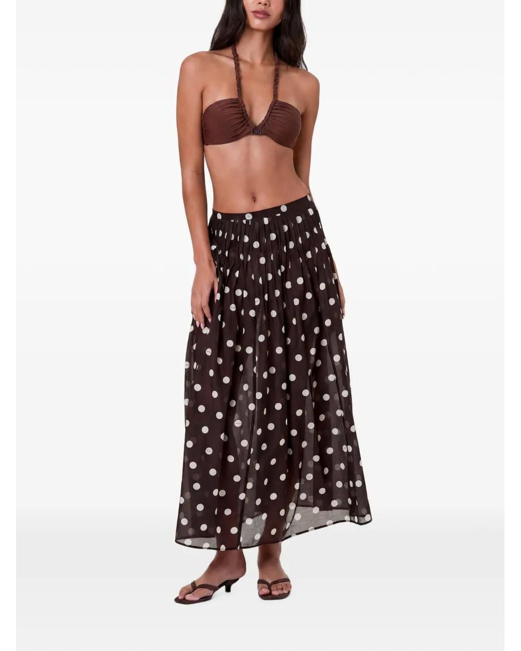 Nicholas Brown Marit Skirt Espresso Ivory Polka-Dot