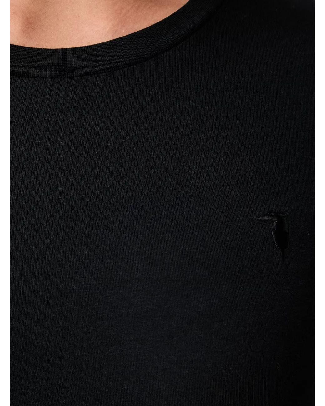Trussardi Black Logo-Embroidered T-Shirt