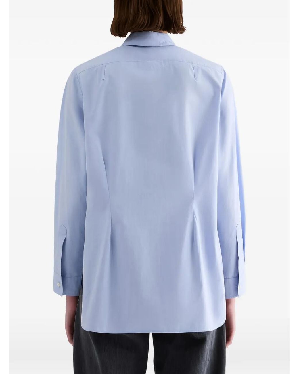 Jil Sander Blue Lightweight Fil-À-Fil Cotton Shirt