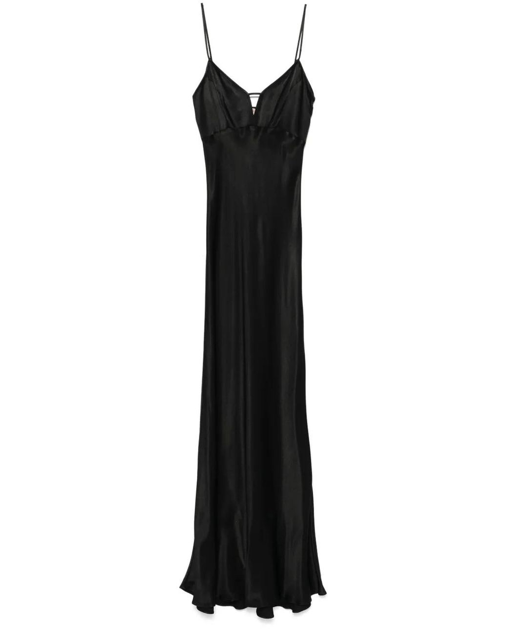 Twinset Black Satin Maxi Dress