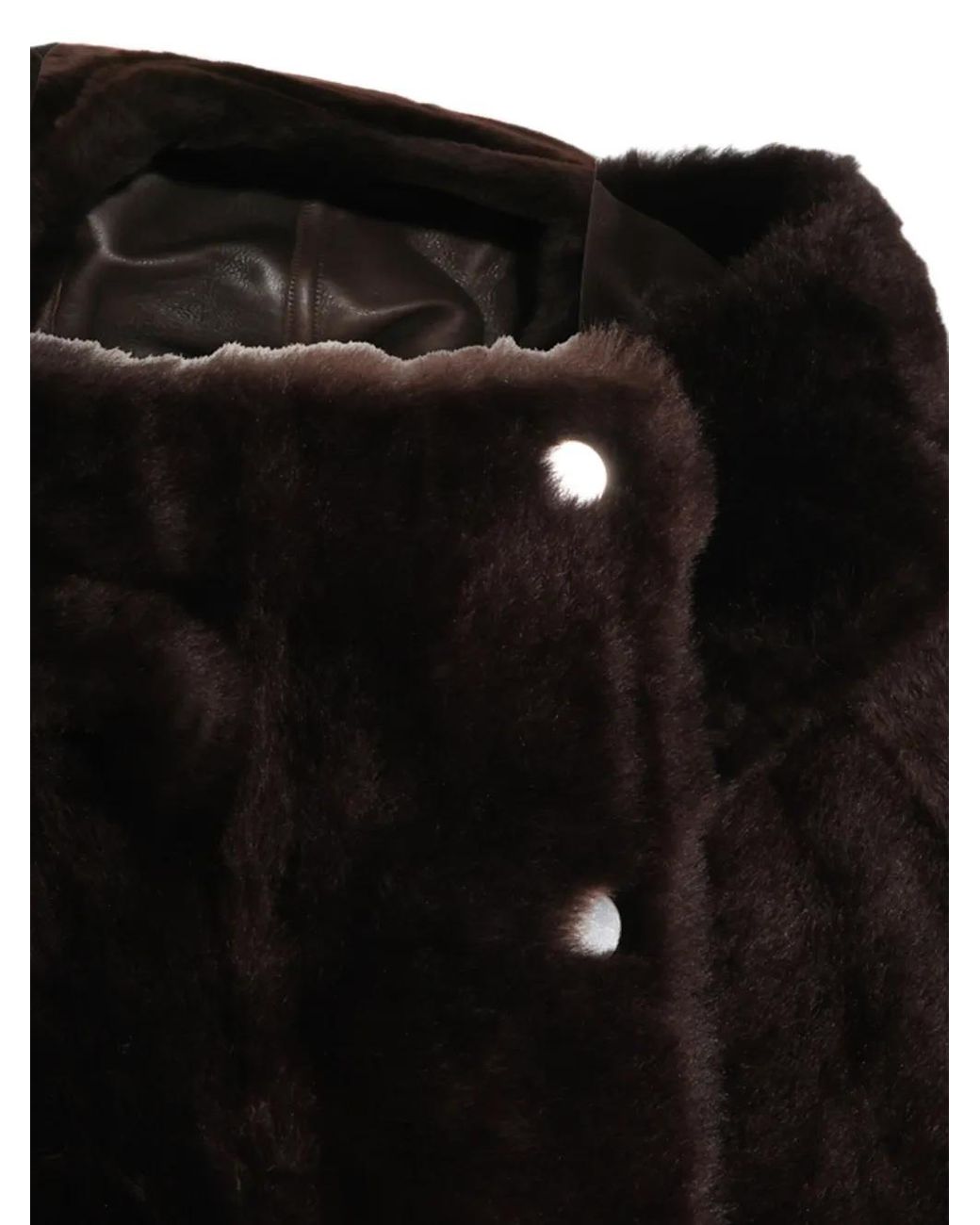 Brunello Cucinelli Black Shearling Monili Jacket With Shiny Zipper Pull