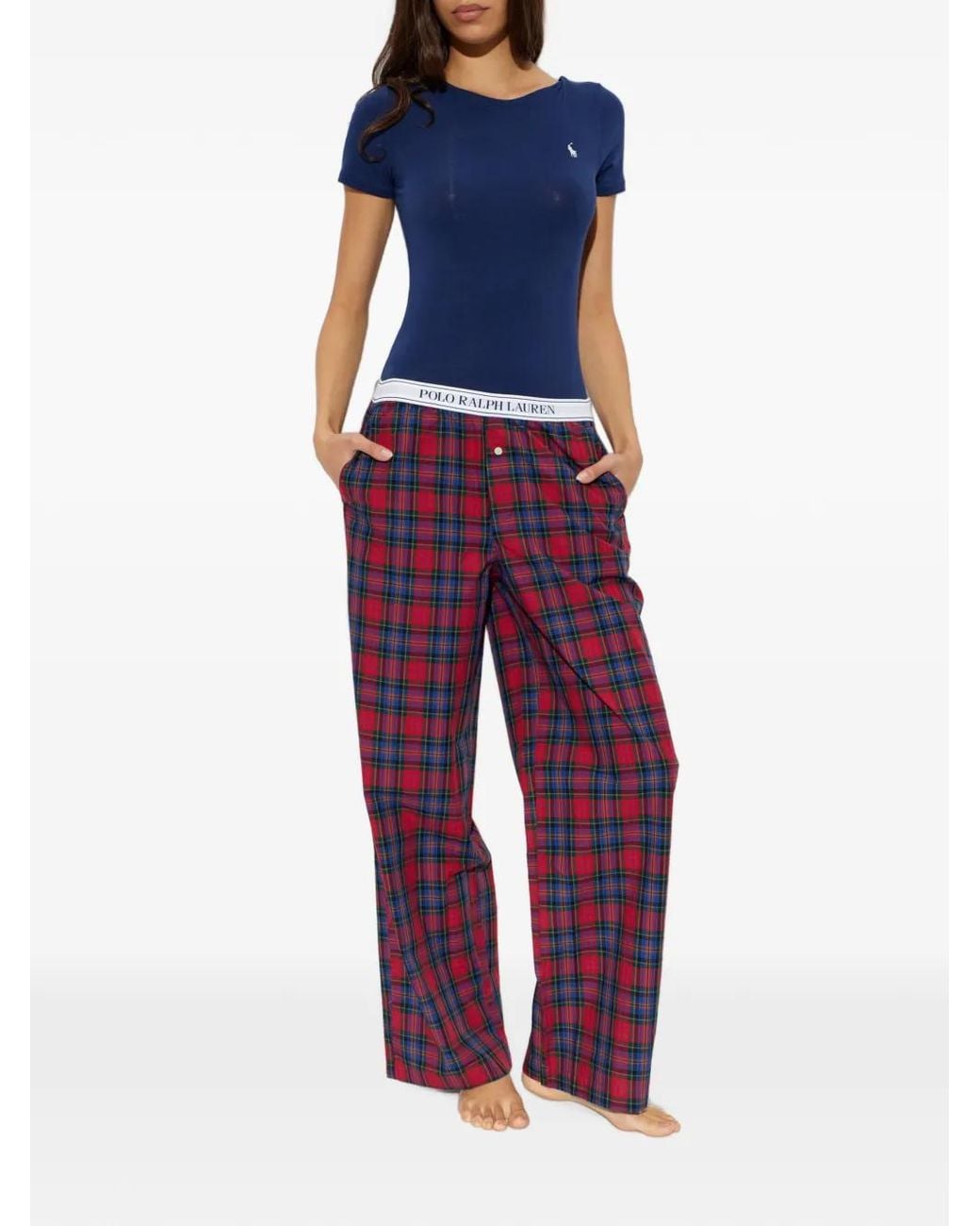 Polo Ralph Lauren Purple Bas De Pyjama À Motif Tartan