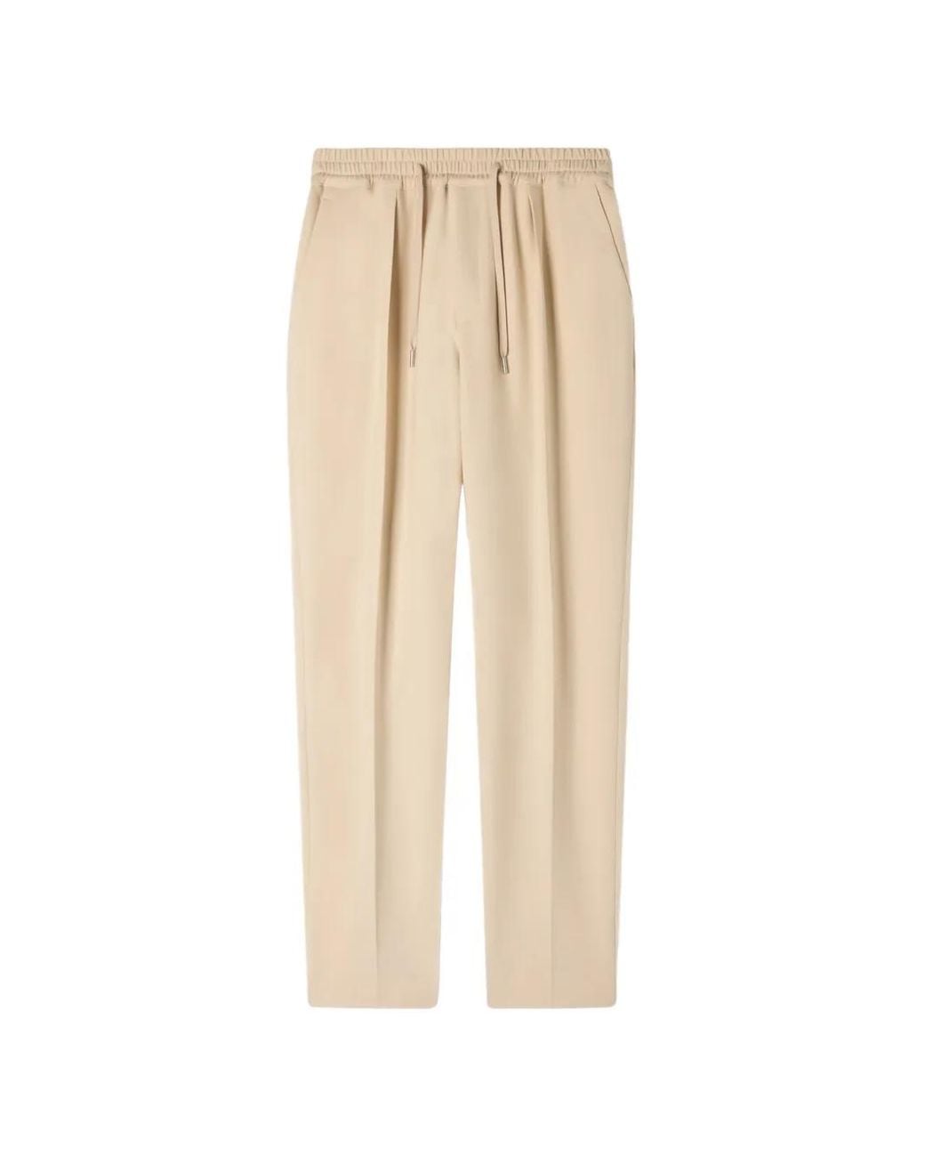 Sandro Natural Elasticated Straight-Leg Trousers for men