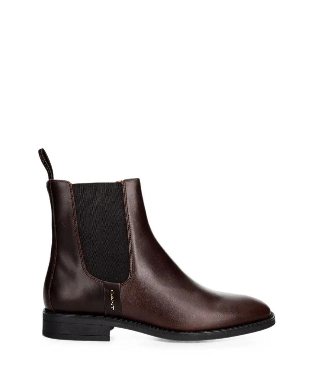 Gant Brown Leather Elasticated-Side Ankle Boots