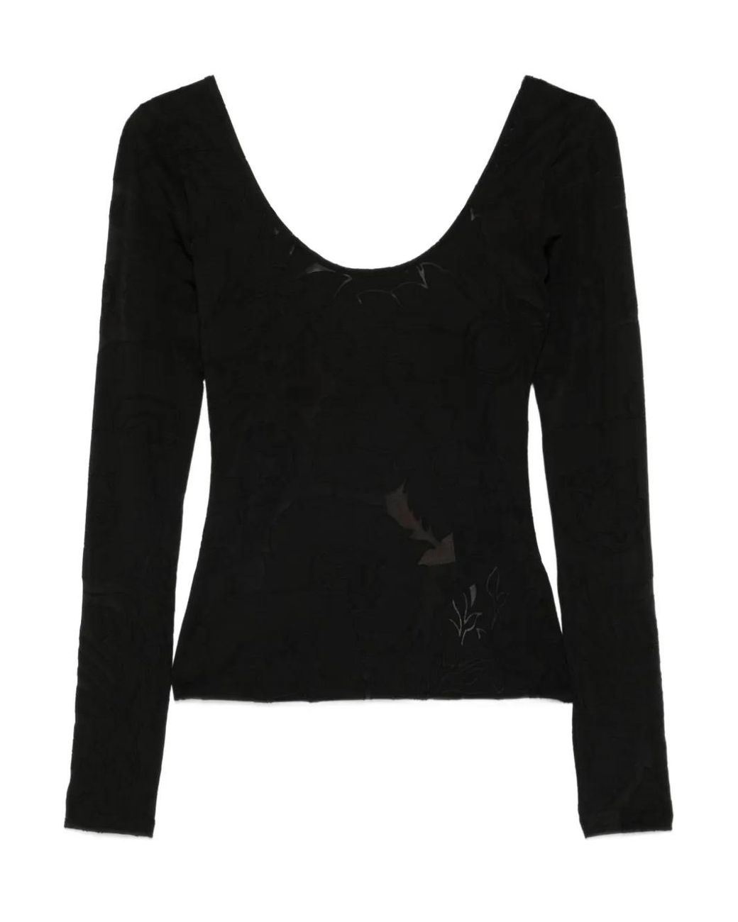 Etro Black Long-Sleeves Top