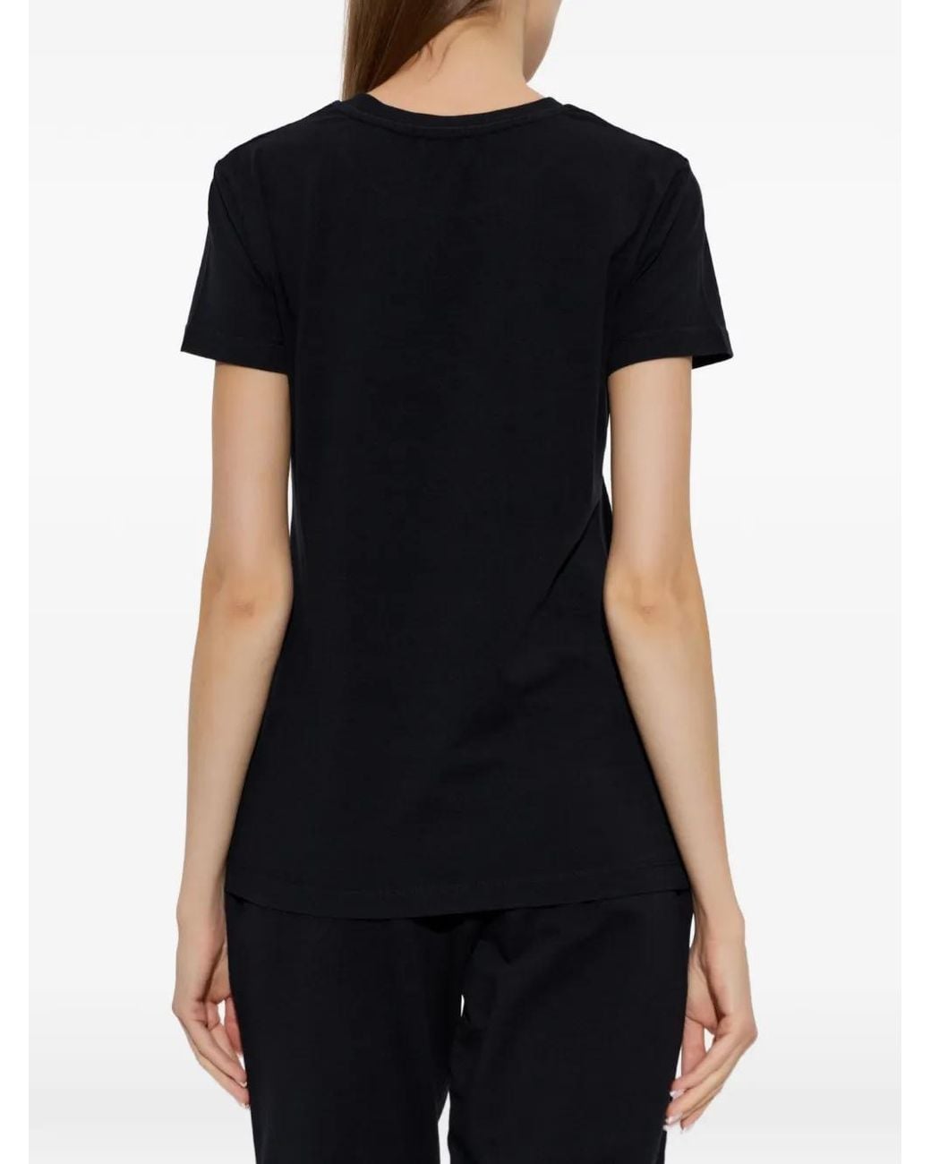 Moschino Black T-Shirt À Logo Imprimé