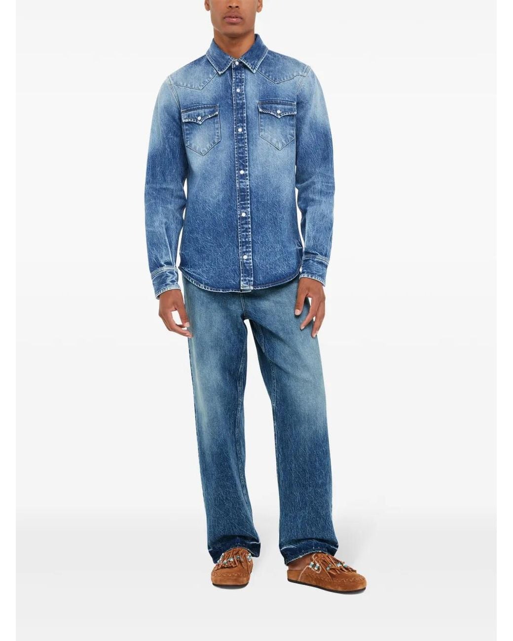 Alanui Blue Medium-Wash Jeans for men