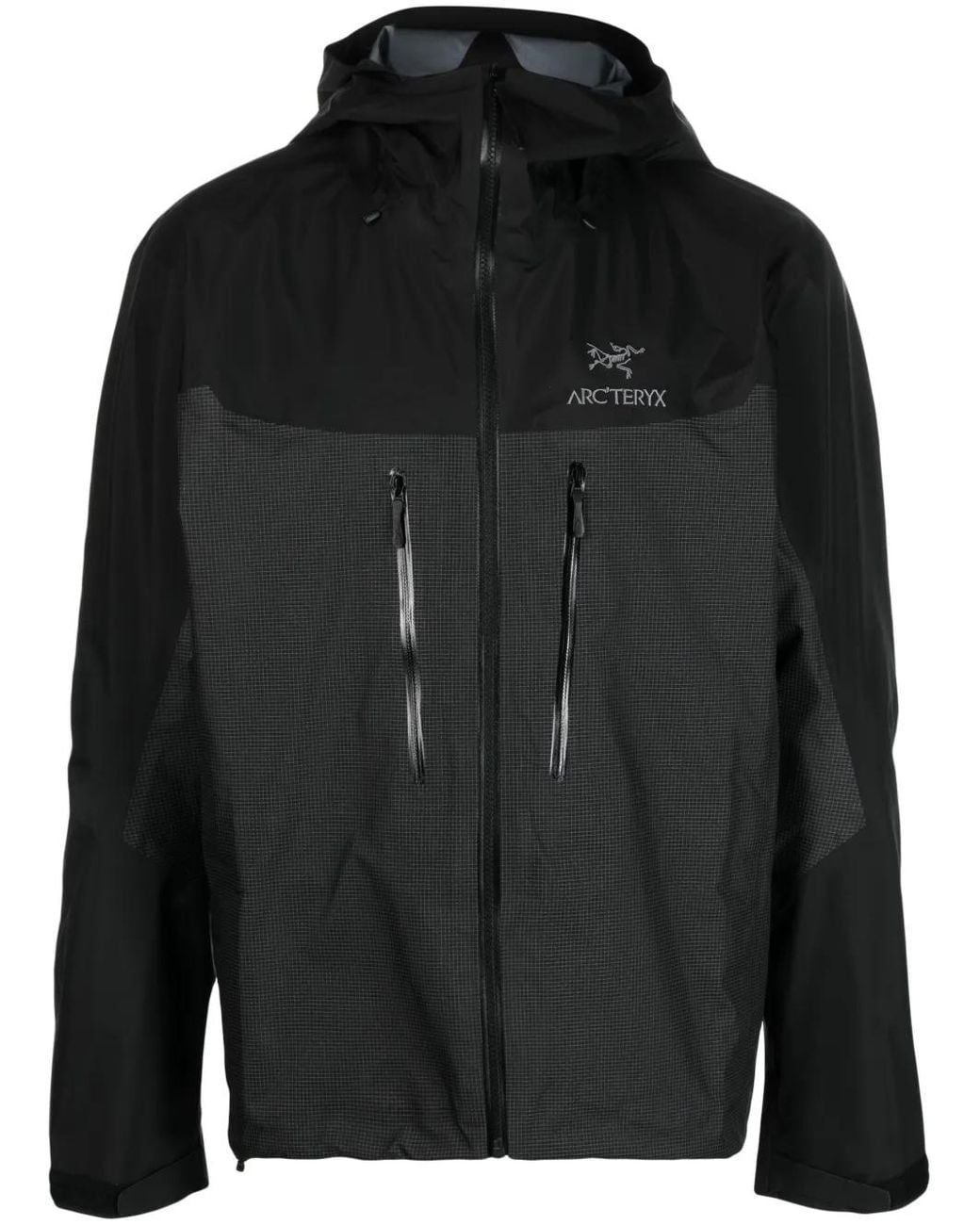 Arc'teryx Black Alpha Logo-Embroidered Hooded Jacket for men