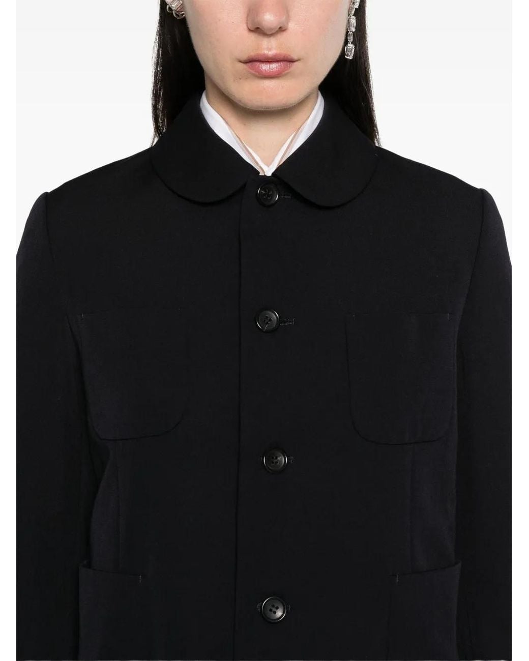 Comme des Garçons Black Peter-Pan Collar Pocket Cardigan