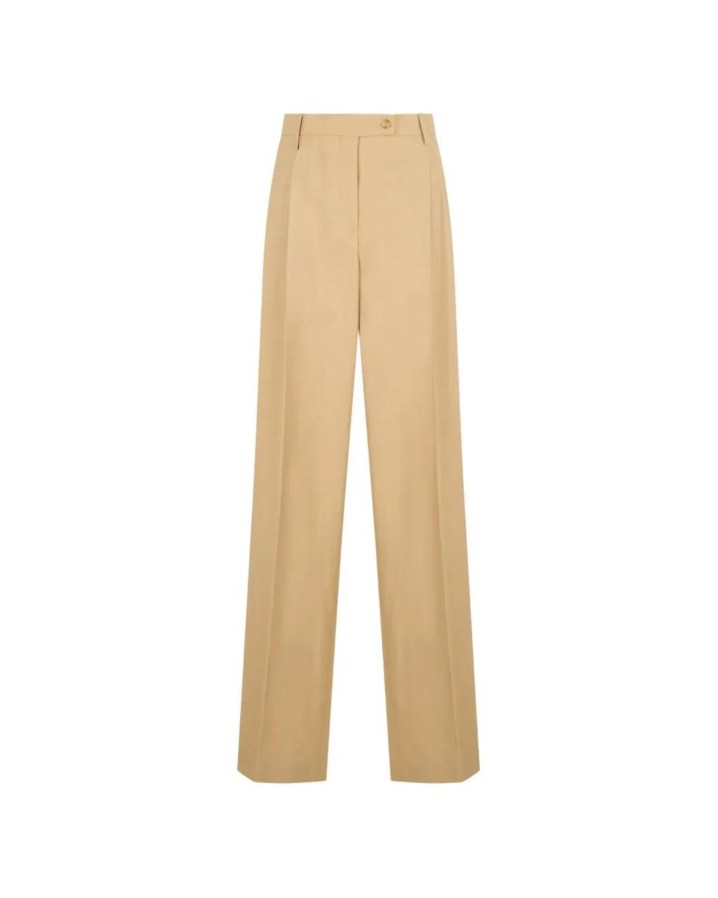 Alberta Ferretti White Pleat-Detail High-Waisted Trousers