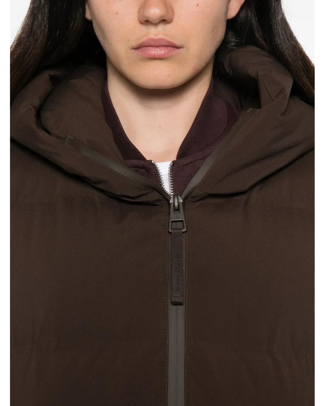 Marc O' Polo Brown Quilted Hooded Coat