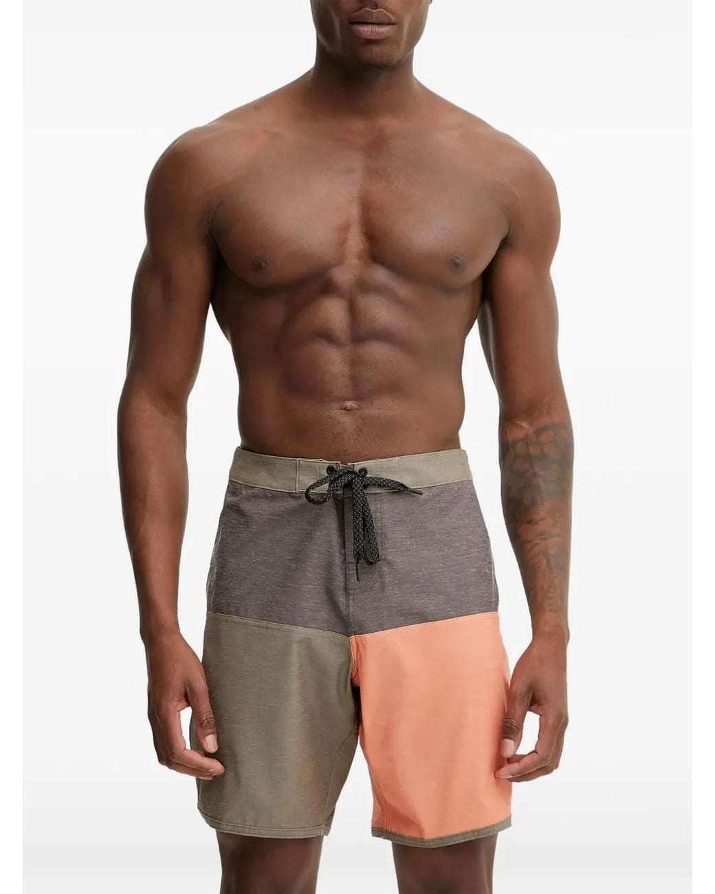 Picture Gray Colour-Block Swim Shorts for men