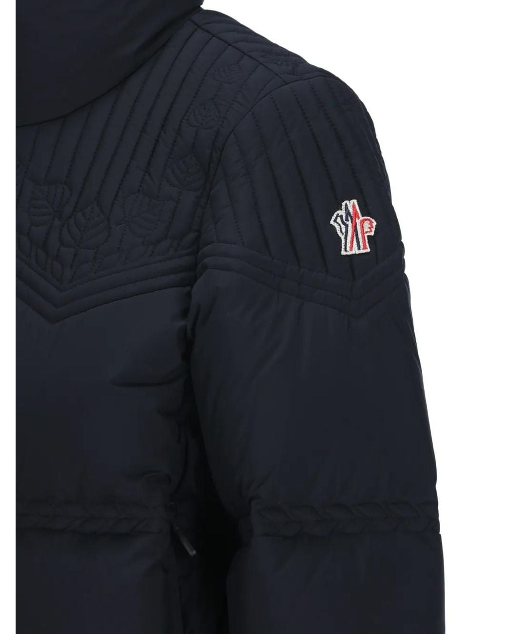 Moncler Blue Quilted Embroidered Jacket