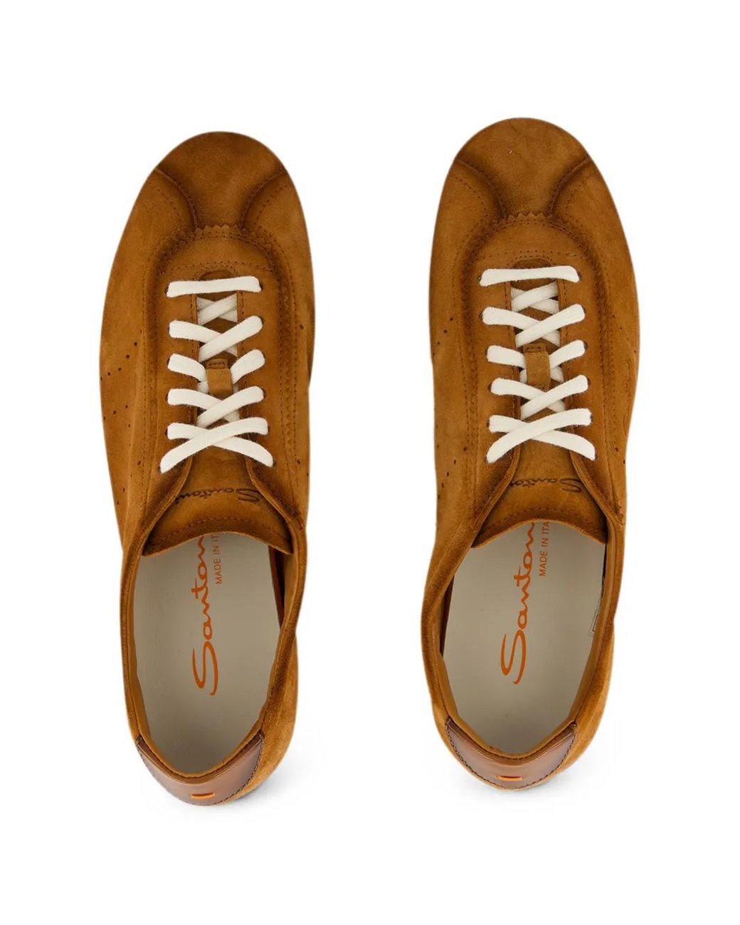 Santoni Brown Suede Low-Top Sneakers