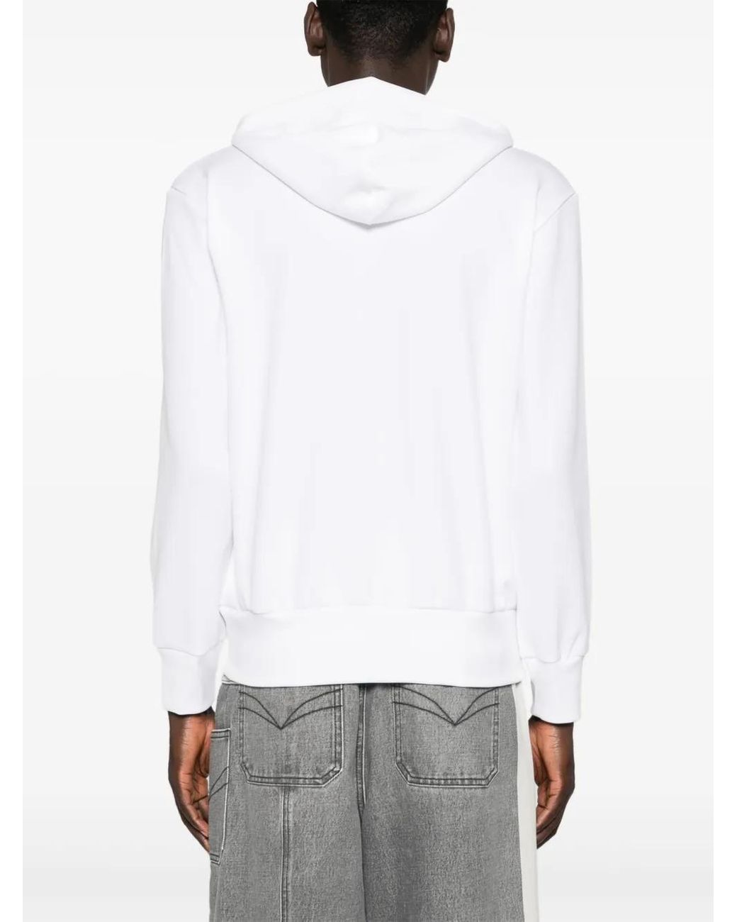 COMME DES GARÇONS PLAY White Signature Heart-Patch Hoodie