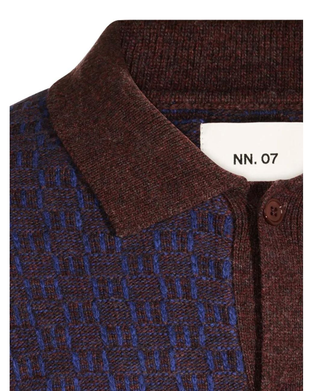 NN07 Blue Thor Checked Button-Up Cardigan for men