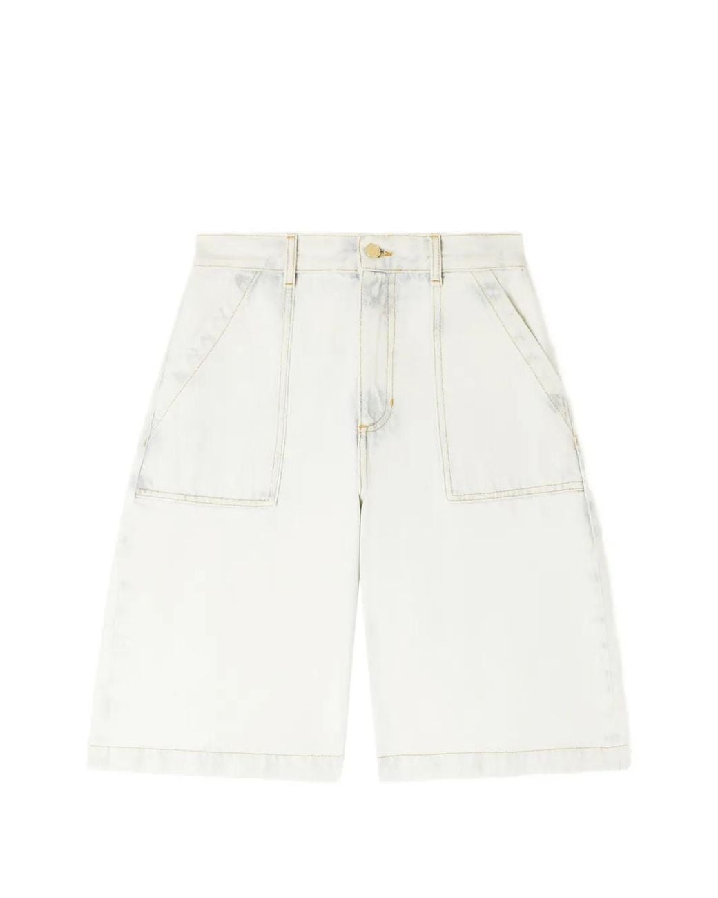 Sandro White Short En Jean À Effet Délavé