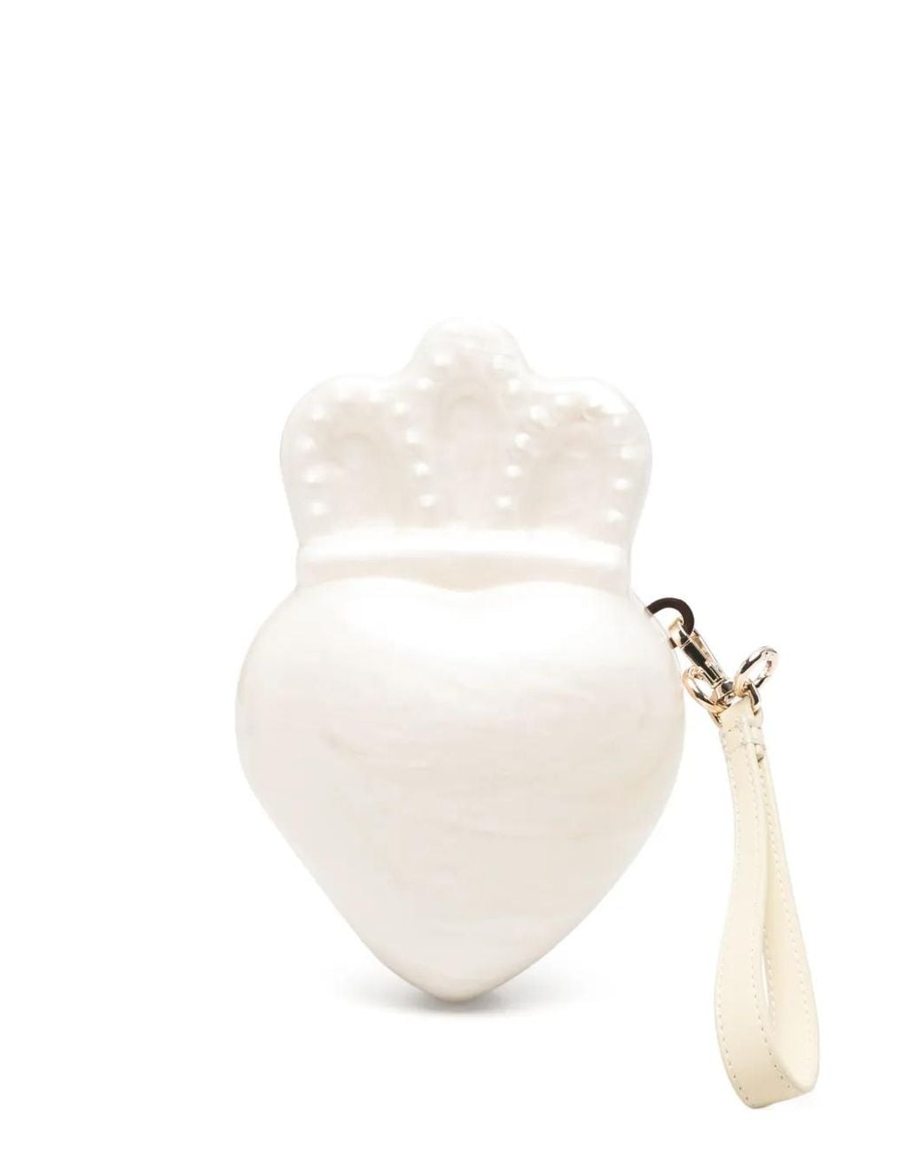 Simone Rocha White Claddagh Clutch Bag
