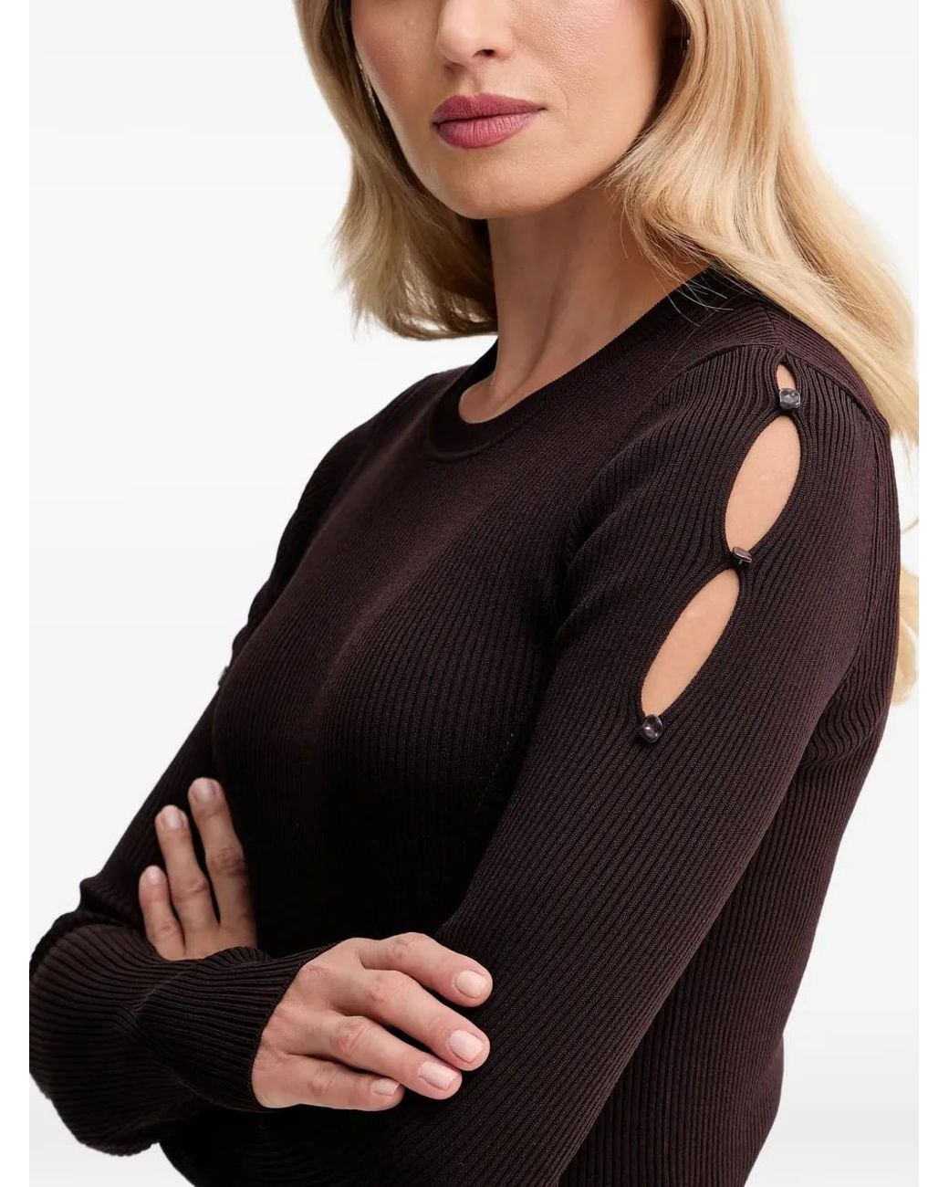 Sessun Black Cut-Out Knitted Top