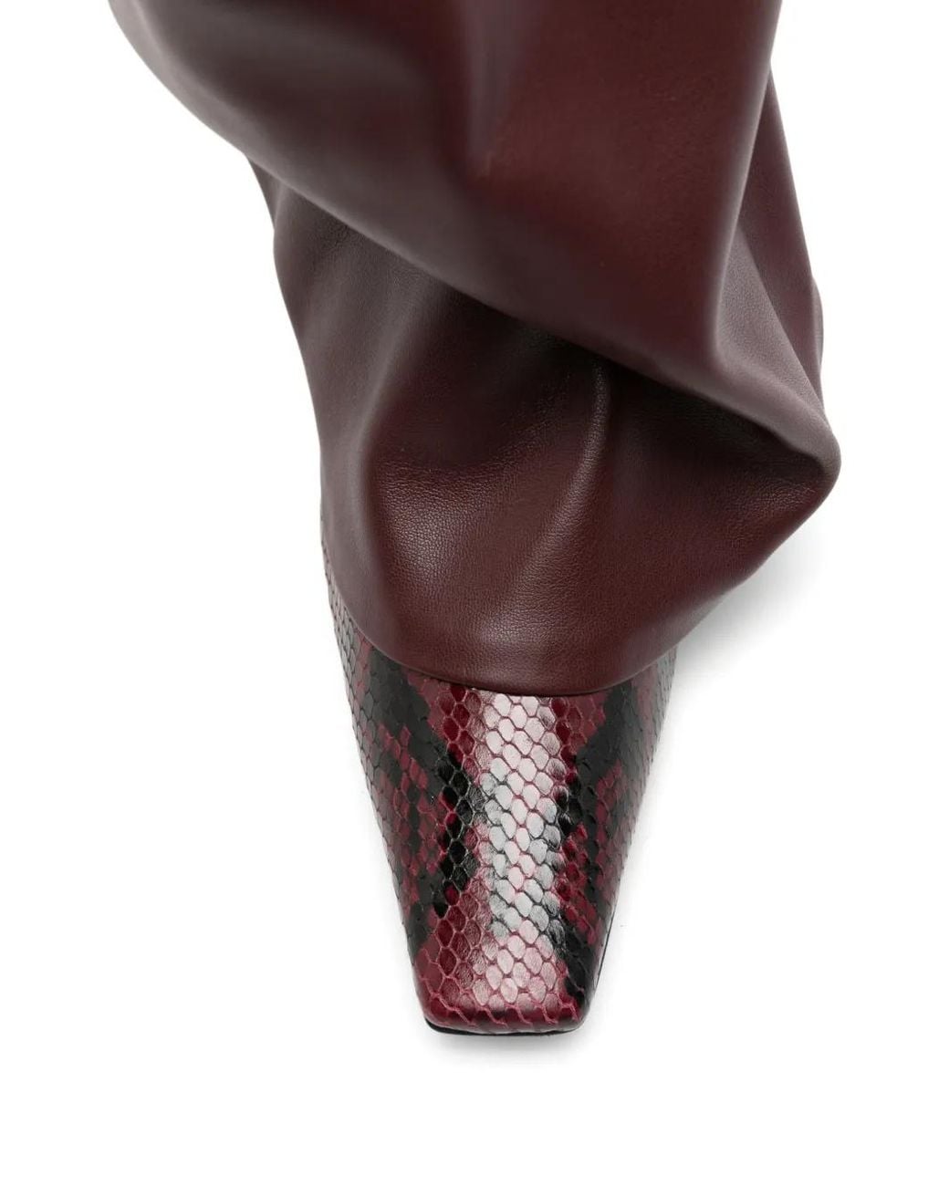 The Attico Purple Robin Snakeskin-Effect Thigh-High Boots