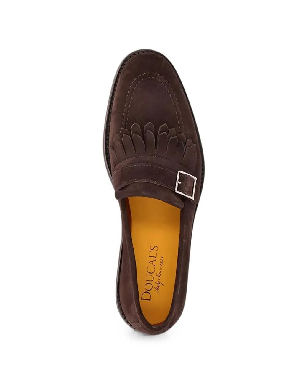 Doucal's Brown Fringed Buckle-Fastening Loafers for men