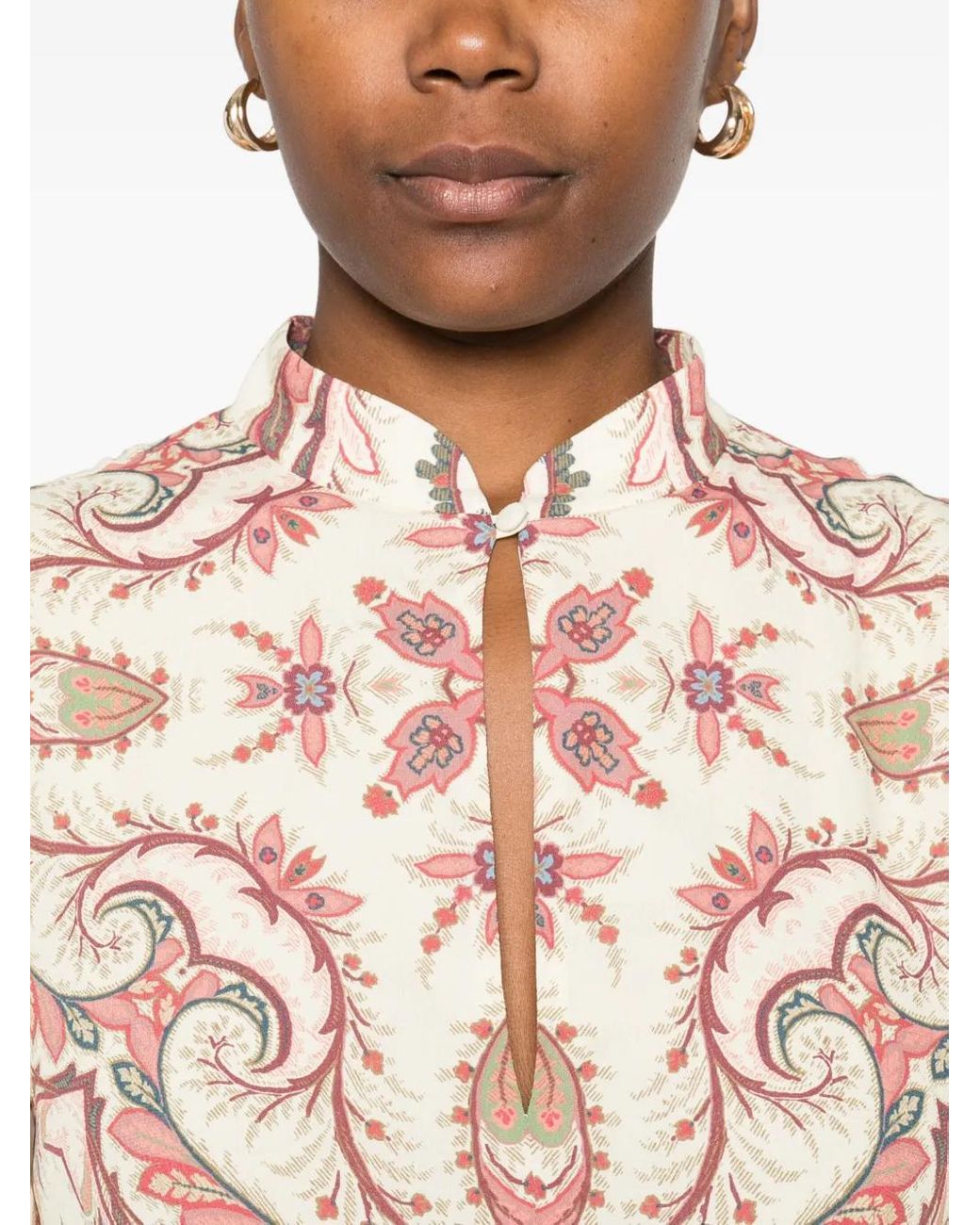 Etro White Paisley-Print Midi Dress