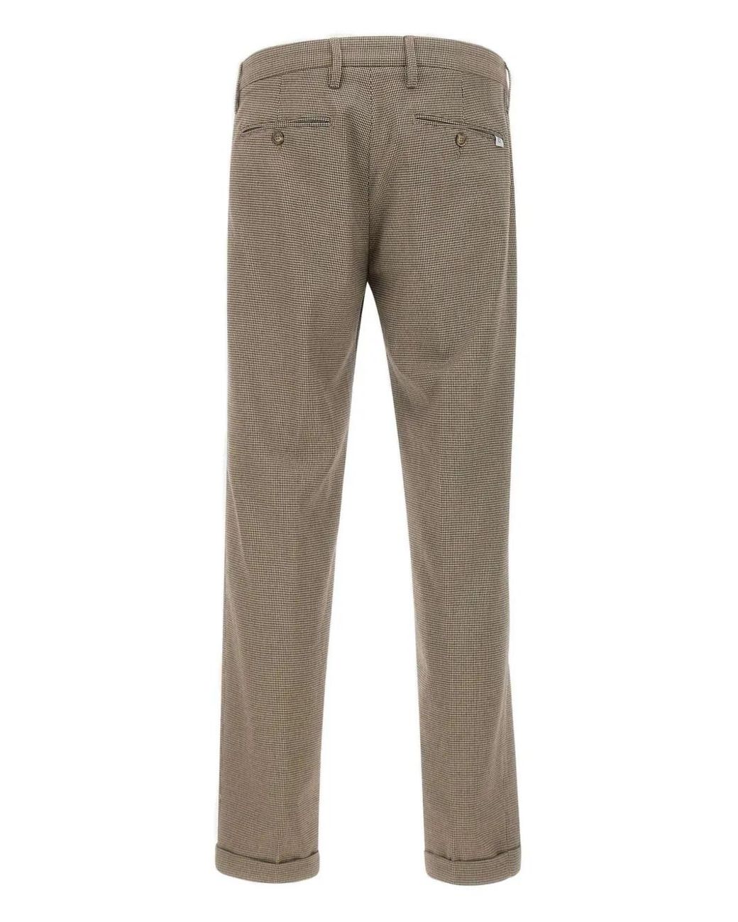Re-hash Gray Houndstooth Cuffed-Hem Trousers for men