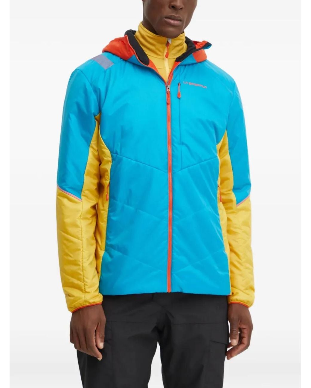 La Sportiva Blue Hooded Quilted-Design Jacket for men