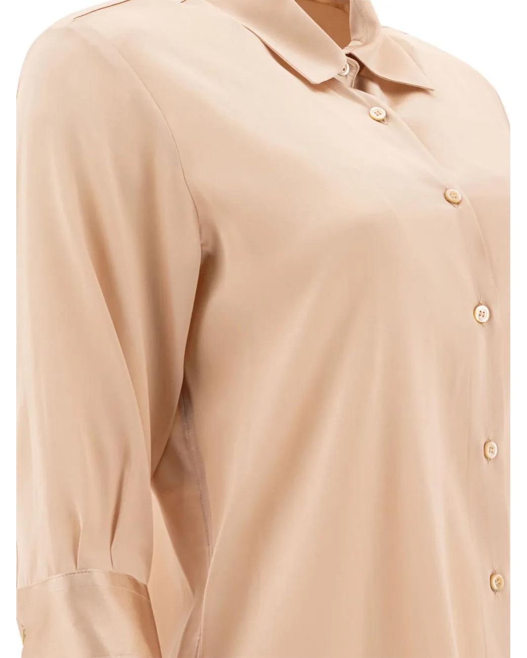 F.it Natural Button-Front Silk Shirt