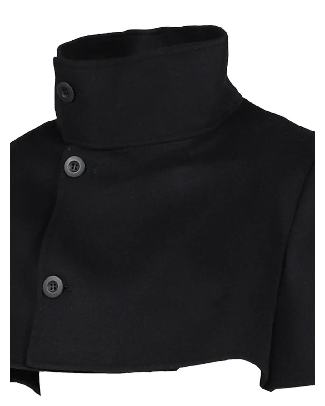 mukcyen Black Asymmetric High-Neck Jacket