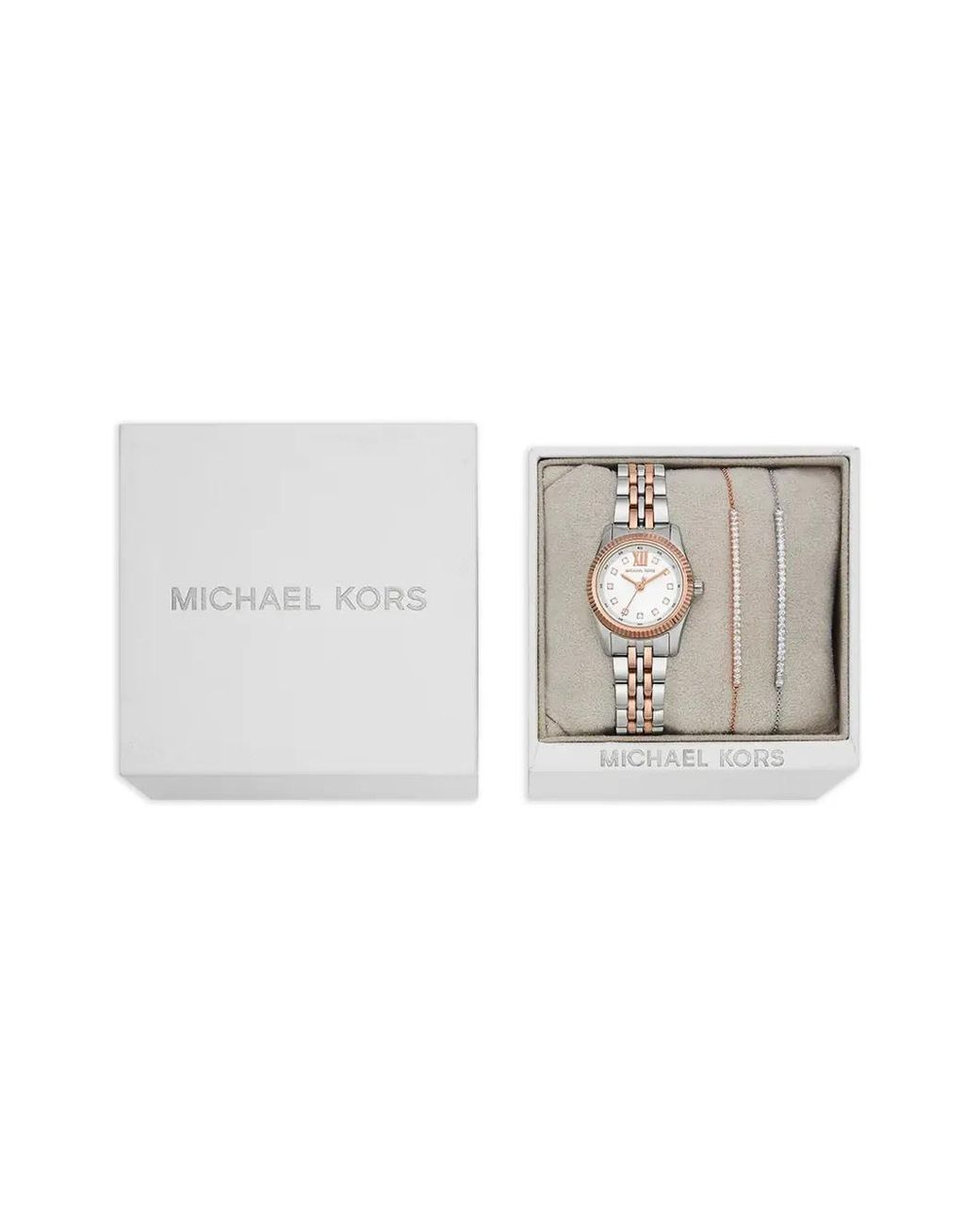 Michael Kors White Lexington 26Mm Watch Set