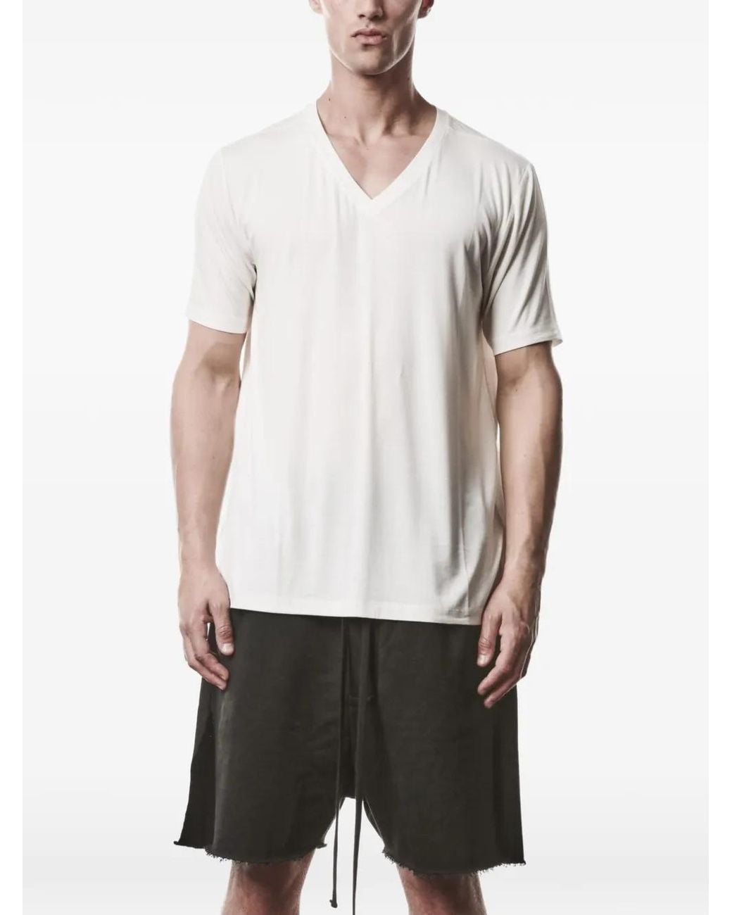 Thom Krom White V-Neck T-Shirt for men