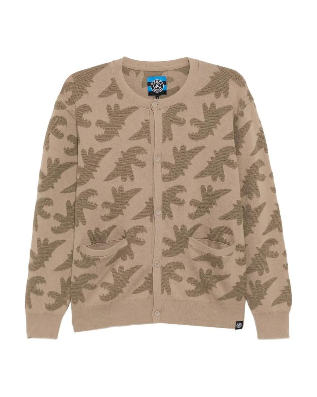 SPORT b. by agnès b. Brown Dino-Embroidered Cardigan for men