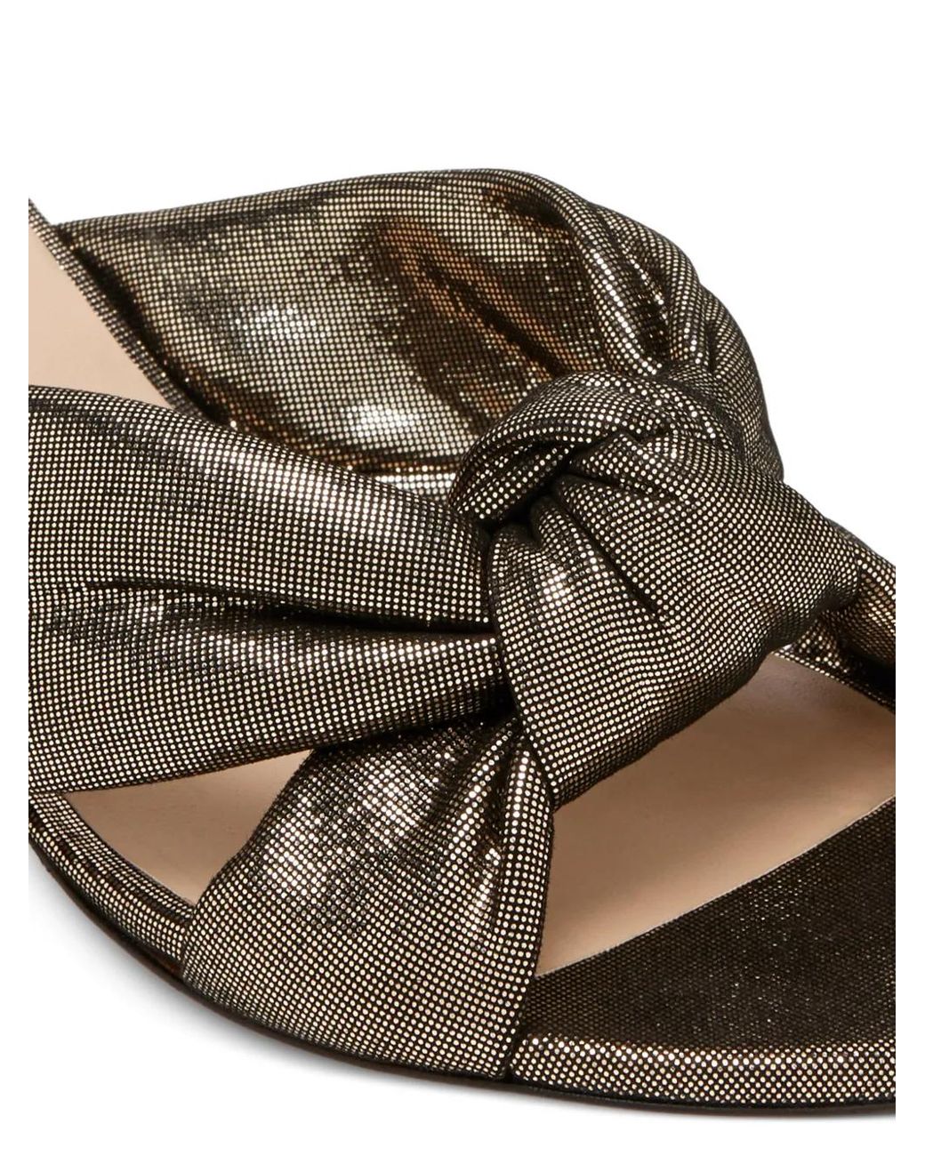 Stuart Weitzman Metallic Knot-Upper Heeled Sandals