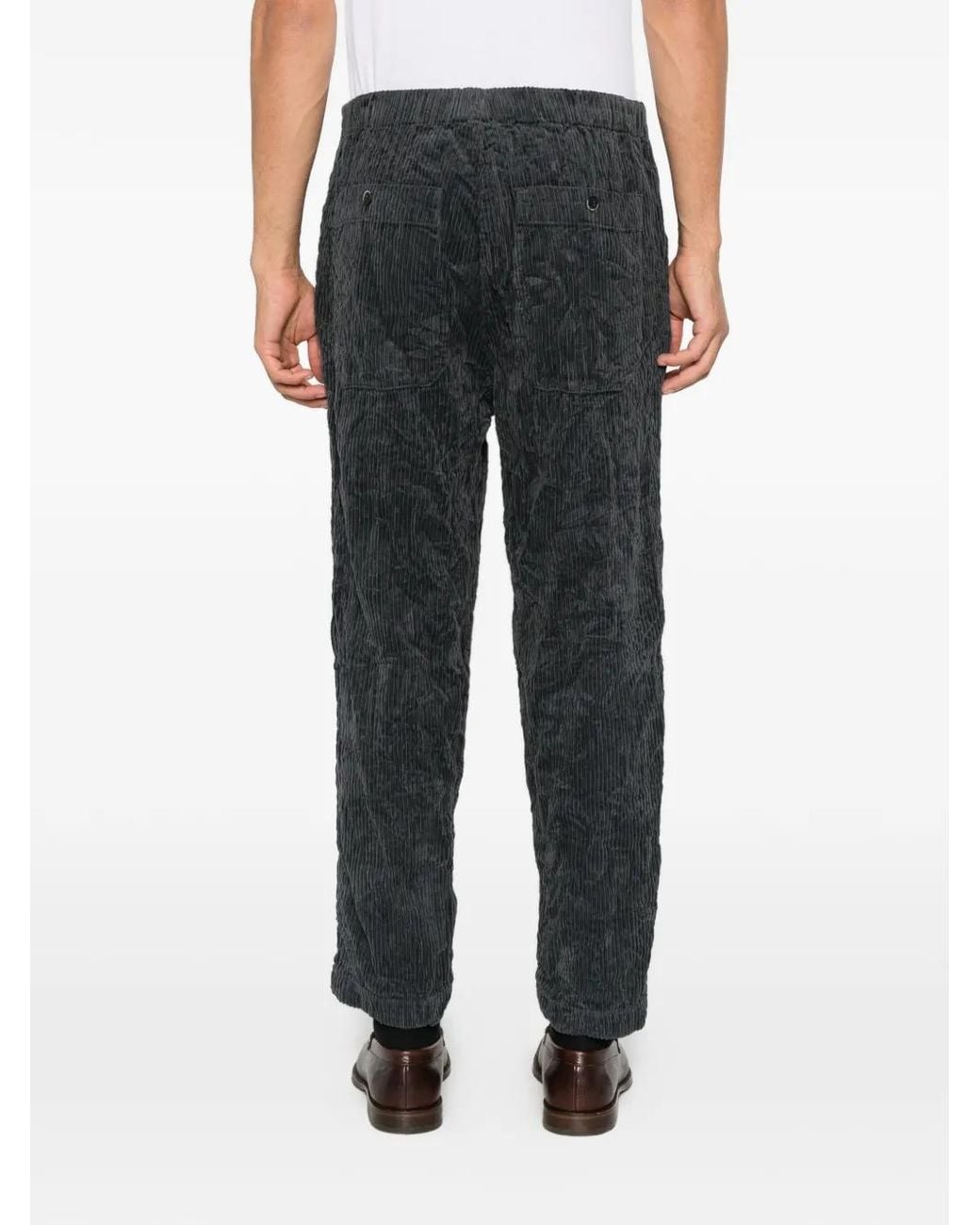 Barena Black Corduroy Elasticated-Waist Trousers for men