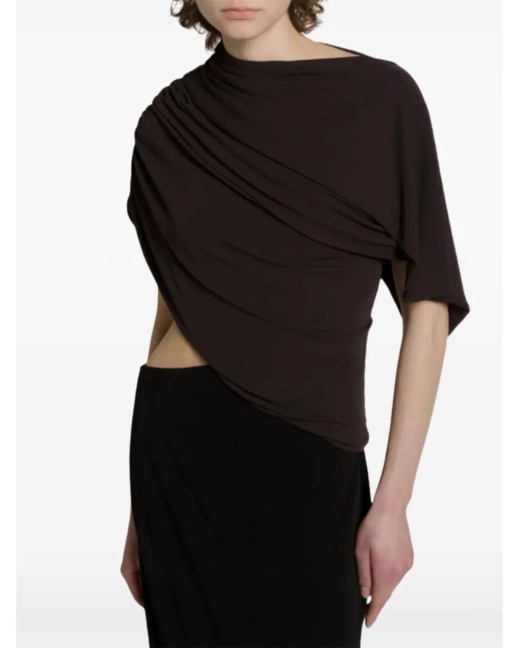 Robe Courte À Design Drapée Alberta Ferretti en coloris Black