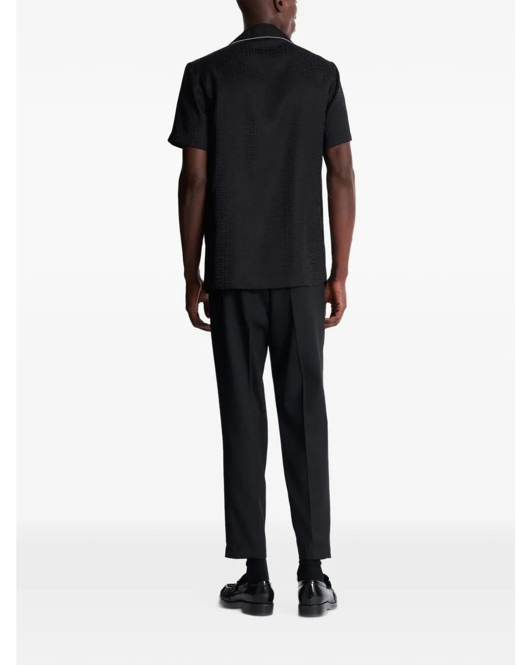 Balmain Black Varsity Pajama Shirt for men