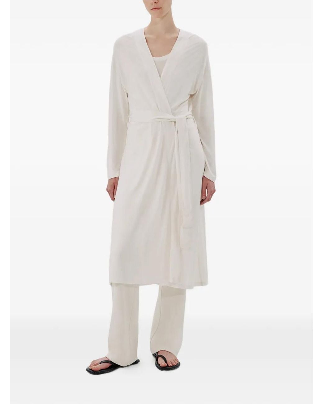 Another Tomorrow White Belted Jersey Robe